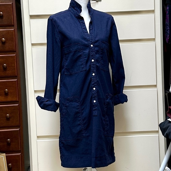 Frank & Eileen Southern Ireland navy utility dress size Small - Picture 1 of 7